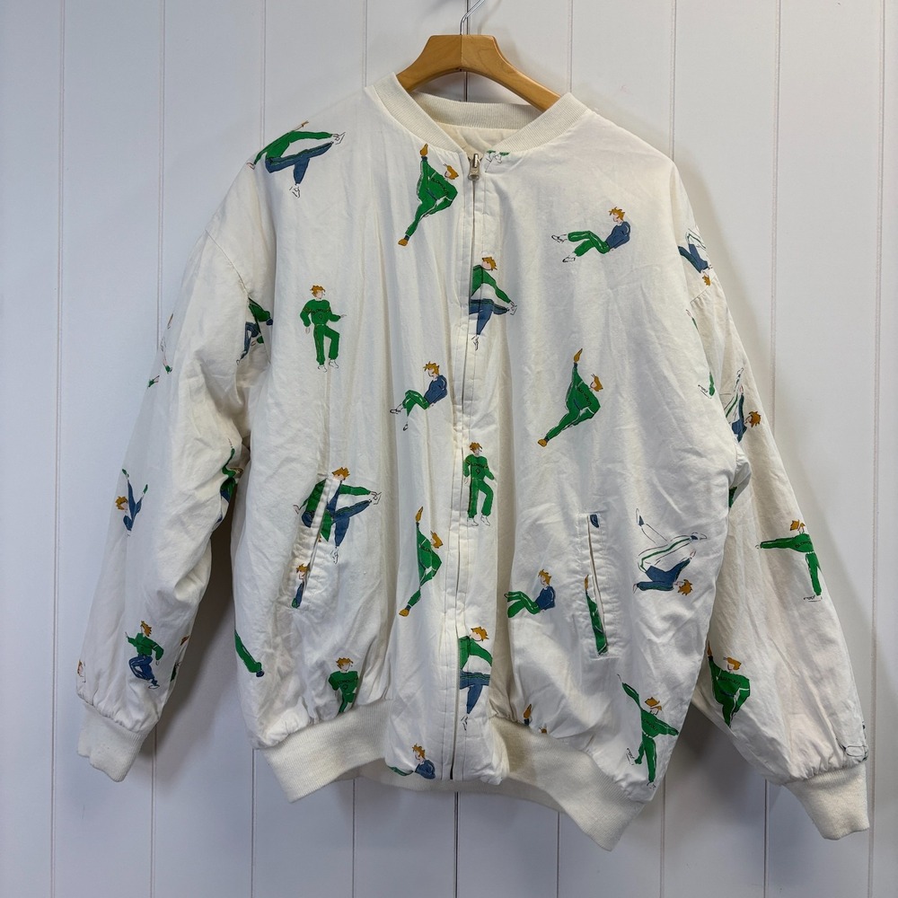 Vintage Blowout Fitness Center Men 80s Streetwear Puff Jacket Size XL Reversible